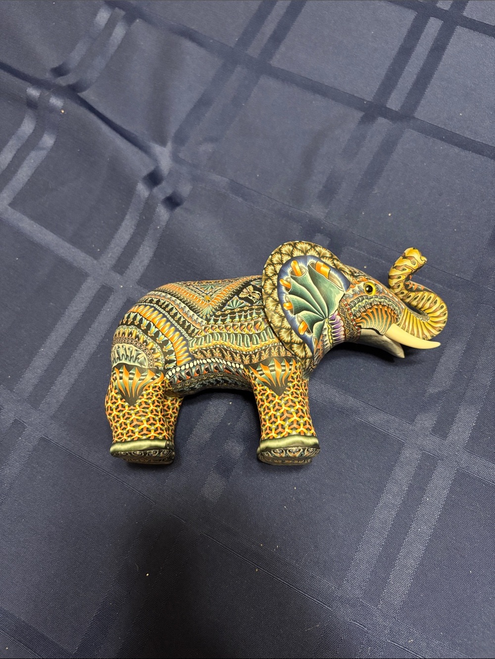 Handcrafted Multicolor Elephant Sculpture - Decorative Home Art - Picture 3 of 8